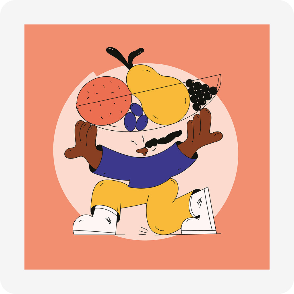 Girl with fruit – light